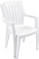 Global Industrial Stackable Outdoor Patio Dining Chairs Set of 4 - Weather-Resistant Resin, 300 lbs Capacity, White