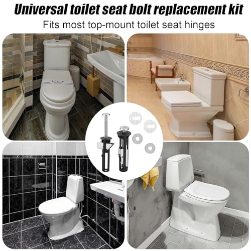 Sikweny 4 Stück Wc Sitz Befestigung mit Unterlegscheibe Universal Toilettensitz Befestigung Wc Sitz Schrauben Set Schnellverschluss Toilettendeckel Schrauben Beschläge für Blindbohrungen