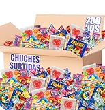 +200 Chuches Surtidas - Caja de +1,3kg Caramelos y Golosinas para Regalar en Halloween, Navidad, Cabalgata... - Cesta de Chuches y Caramelos Envueltos y listos para regalar