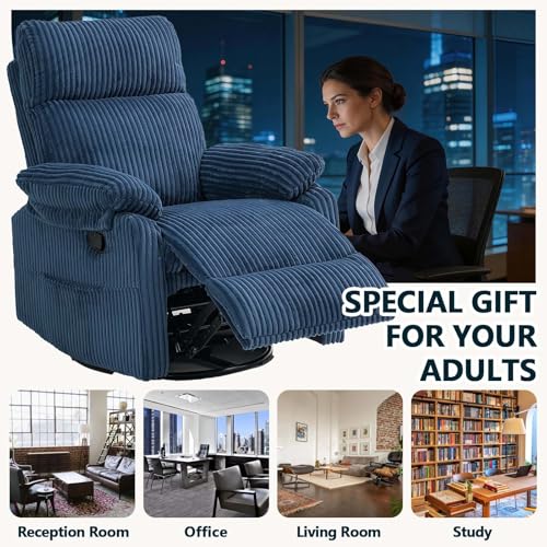 Sillón reclinable giratorio azul de cuerpo único miniatura 7