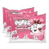 Stuffed Puffs Love Puffs 3 Pack, Valentine’s Day Marshmallow Hearts Filled with Real Milk Chocolate, Individually Wrapped, 3 Bags (10 marshmallows each bag)