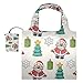 XiangHeFu Wiederverwendbare Lebensmittelgeschenkbeutel Einkaufstaschen Große Kapazität faltbar, Weihnachtsbaum-Weihnachtsmann-Muster