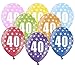 Produktbild 10 kunterbunte Luftballons 40. Geburtstag Made in EU Deko 40. Jubiläum Ballon 40 Geburtstag Männer Frauen Ballons Zahl 40 Metallic 30cm