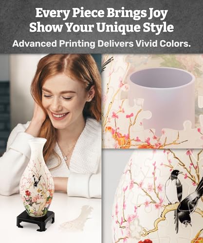 image for Pintoo 3D Puzzle Vase Unique Flower Vase Made by 160 Curved Plastic Pu