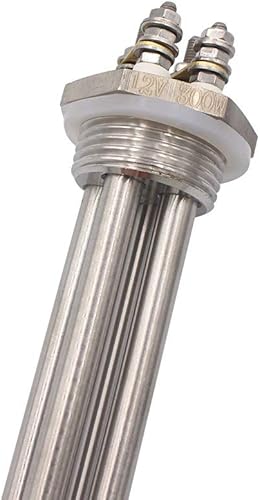 Miniatura 5 de DERNORD Calentador de inmersión de 12V 300W Elemento calentador de agua sumergible Elemento de calefacción de acero inoxidable con ajuste NPSM de 1