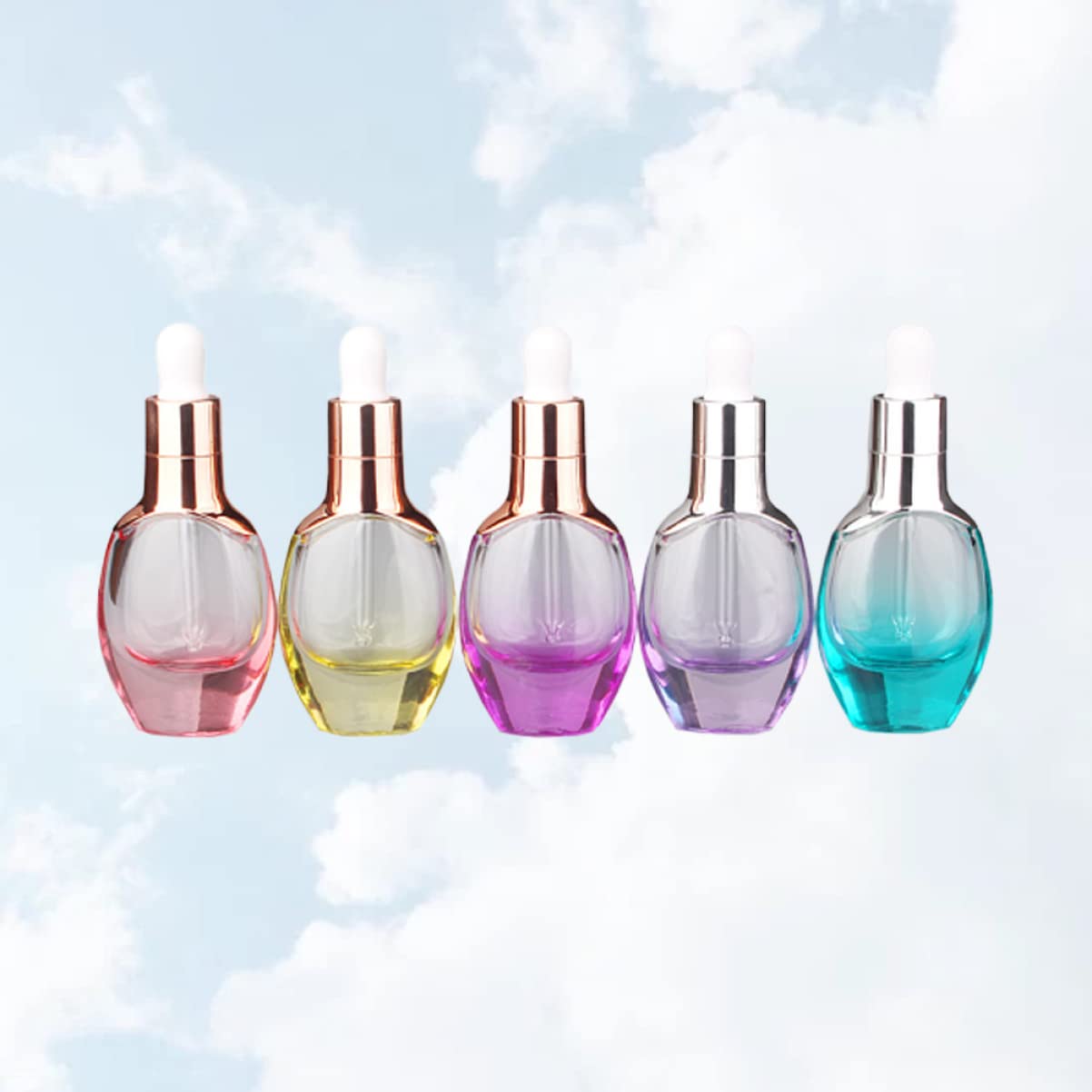 30ml Rollerflaschen Dropper 5er Set Leere Ölflaschen Für Unterverpackungen Praktische Reiseflasche