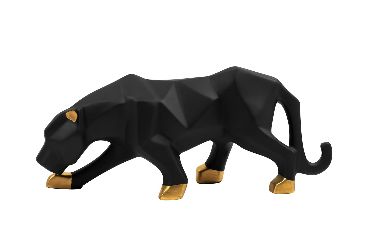 Black & Gold Panther Statue - Modern Home Decor -7