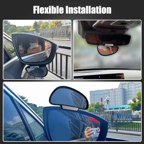 Image of Blind Spot Mirror Adjustable 360 Degree Car Side Mirror, HD Glass Rear View Exterior Accessories Frame Thickness Less than 5MM for Car SUV (single mirror right)