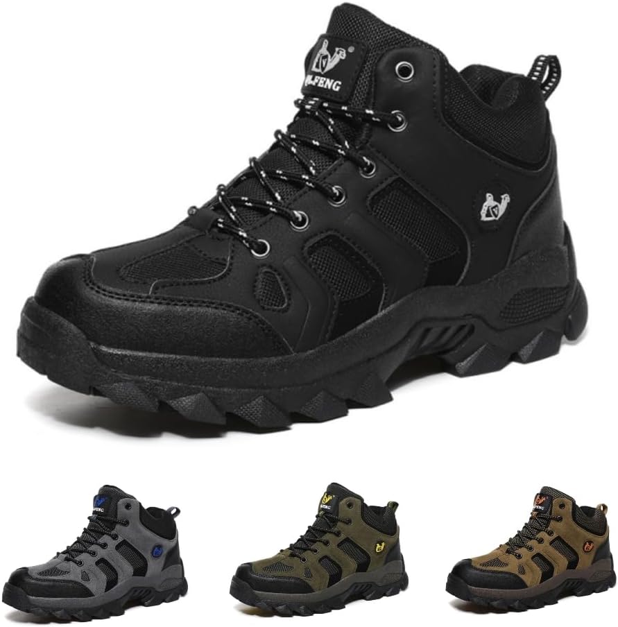 ZDLJYL Men's Snow Boots Lightweight Anti-Slip Winter Boots Fur Lined Anti-slip Cold Weather Shoes Hiking Boots