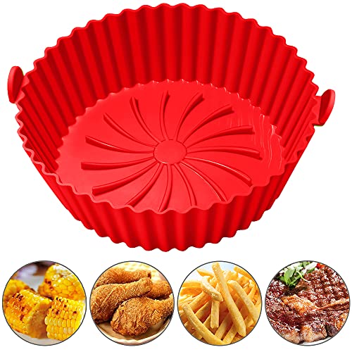 Image of Air Fryer Silicone Pot 7.5in Air Fryer Liners Round Baking Pan for Microwave Oven Roaster Reusable Airfryer Accessories Silicone Cake Pan DIY Pizza Nonstick Bakeware Kitchen Baking Supplies