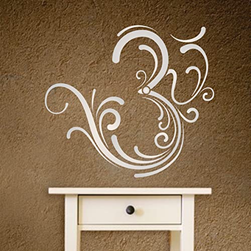 Fancy OM Stencil, 12.7 x 11.43 cm (S) - AUM Indian Mantra Sanskrit Hindu Spiritual Stencils for Painting Template - Image 3