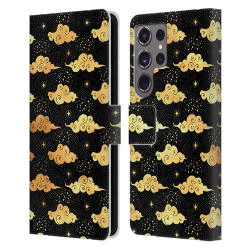 Carcasa tipo libro Samsung Galaxy S24 Ultra 5G funda cuero Haroulita Oro