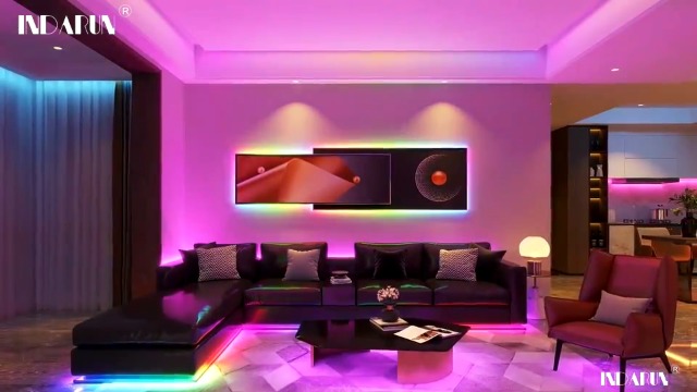 Image of WS2811 Smart IC RGB COB Led Strip Light 32.8FT(2 Roll 16.4FT), 12mm Width, 7200 LEDs, Bluetooth or WiFi Connect with App Control, 24V6A Color Chasing Addressable Light for Bedroom Kitchen Wall Decor