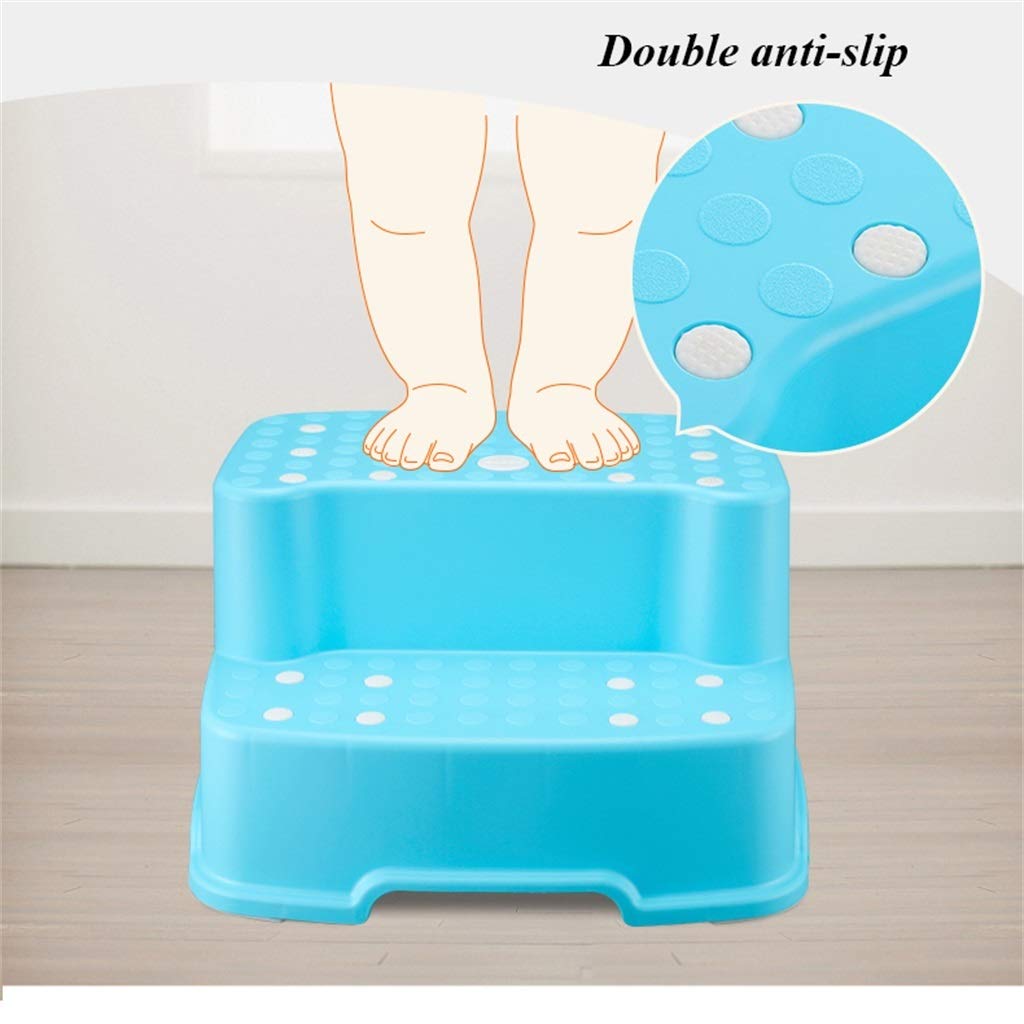 Polsterhocker, Double Level Höhe Schuhbank Wechseln Ergonomie Anti-Rutsch Unisex-Kleinkind Hockender Toilettenhocker Zum Bad Wohnzimmer (Farbe : Light Blue)