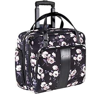 KROSER Mallettes à roulettes pour Ordinateur Portable Sacoche à roulettes 15,6 Pouces Imperméable Trolley Ordinateur Professionnel avec Poches RFID pour Femmes Rolling Laptop Bag