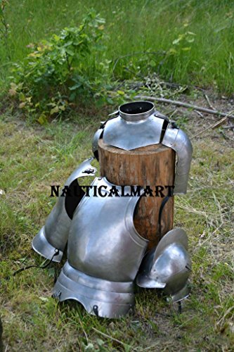 Medieval Knight Armor Breastplate with Pauldrons, Gorget ,Helmet