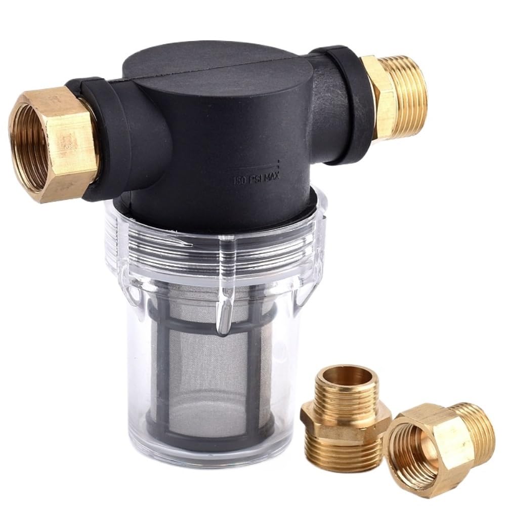 Filtro para Tubería Deua de Jardín de 1/2" Y 3/4", Filtro de Entrada para Hidrolimpiadoras, Filtro de Entrada para Riego, Conector de Latón, Colador para Acuarios/3I4-1.2 Inch/20 Mesh