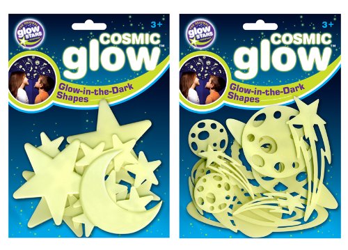 The Original Glowstars Company B8987 Cosmic Glow Moon, Stars and Galaxy (Pack of 2)
