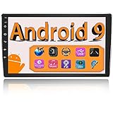ZHNN Android 9.1 Car Stereo Radio 9 Inch Double Din Touchscreen Multimedia Player in-Dash Head Unit with GPS Navigation Receiver/Bluetooth/Support Mirror Link&Backup Camera Input/Dual USB