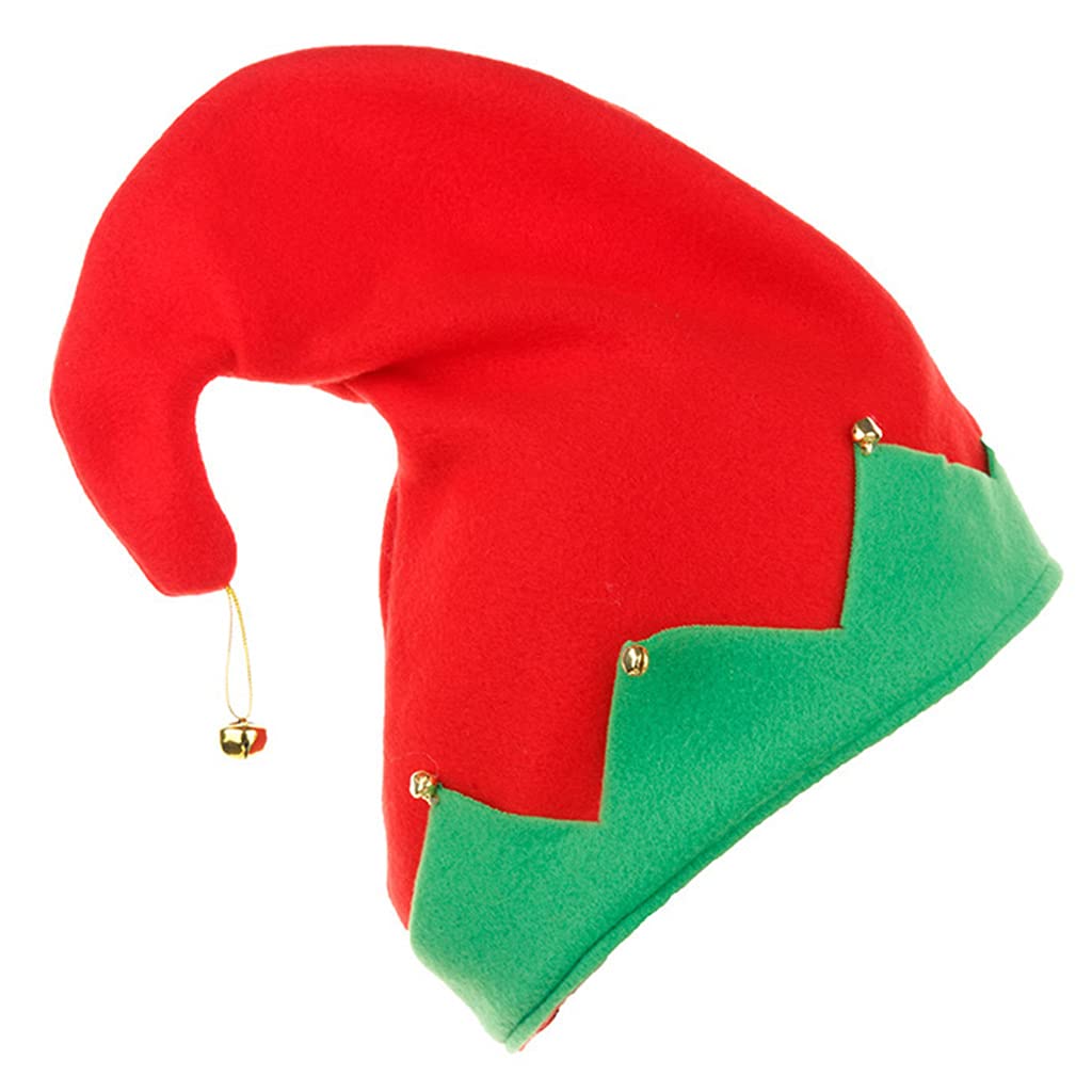 Kalttoy Curled Top Hats in Green Red Santa Christmas Hat Caps Unisex Must Have Festival Accessories Santa Hats
