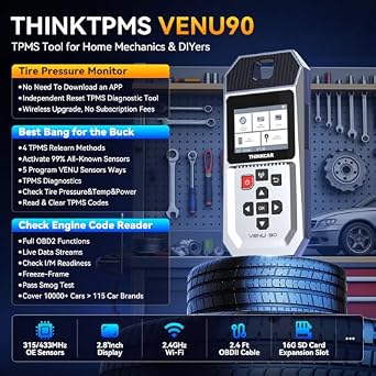 MUCAR VENU5 TPMS Sensor + THINKTPMS VENU90 Pro.gram.ming Tool