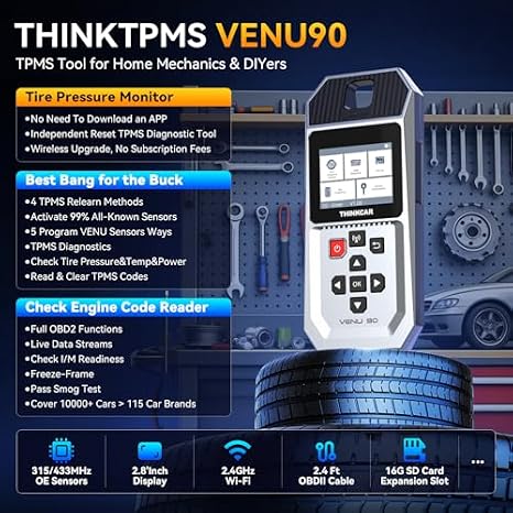 MUCAR VENU5 TPMS Sensor + THINKTPMS VENU90 Pro.gram.ming Tool