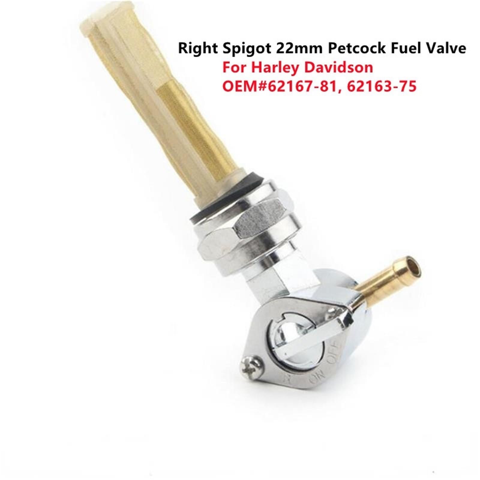 Benzyna Petcock Pasuje do Harley Davidson Dyna, zawór paliwa, kran, zbiornik paliwa, Petcock, 22 mm, 62167-81, 62163-75, 62129-75T, 62168-81(Straight Outlet)