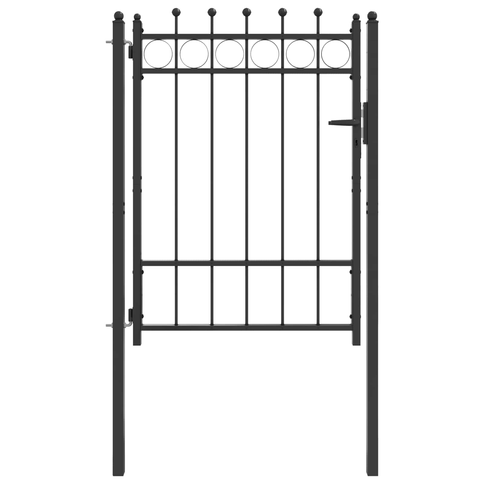 vidaXL Fence Gate HORST 100 x 125 cm Metal Black Lockable, Modern Fence Gate, Security Entry, Outdoor Barrier for Driveway Boundaries, Garden Access, Perimeter Protection, Metal