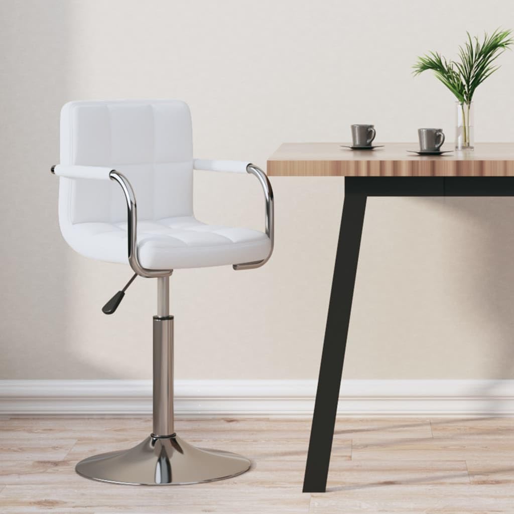 Tabouret de bar scandinave blanc réglable pour des moments chaleureux en salle à manger