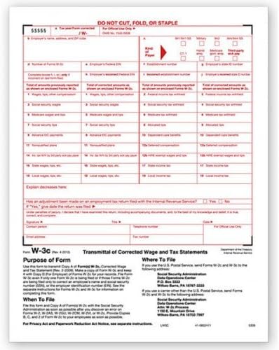 Laser W 3C Transmittal of Corrected Income