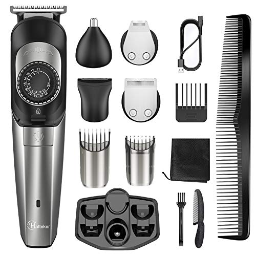 Hatteker Bartschneider für Männer, Haarschneider kabelloser Bodygroomer Nasentrimmer Kit...