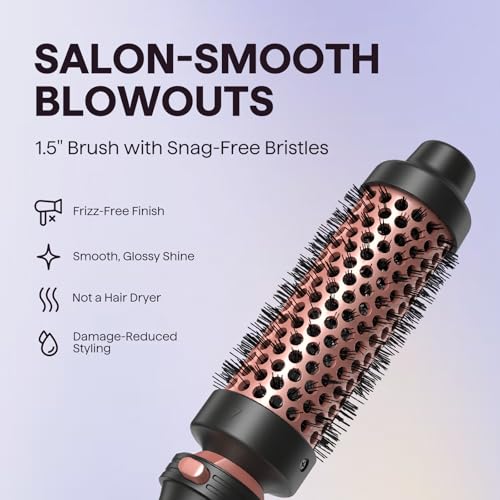 Wavytalk 5 in 1 Curling Iron Set with Curling Brush and 4 Interchangeable Ceramic Curling Wand (0.35"-1.25â), Wand Curling Iron Instant Heat Up, Dual Voltage Hair Curler - Image 4