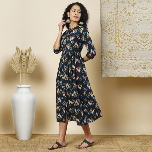 Image of Globus Women Ethnic Dress (GS557388 Black S)