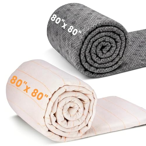 BESGEER 80 * 80 Inch Tufting Cloth KitTufting Cloth with Yellow Marked Lines & Non-Slip Final Backing Cloth Rug Tufting Kit Cloth for Tufting Gun Punch Needle Rug Hooking