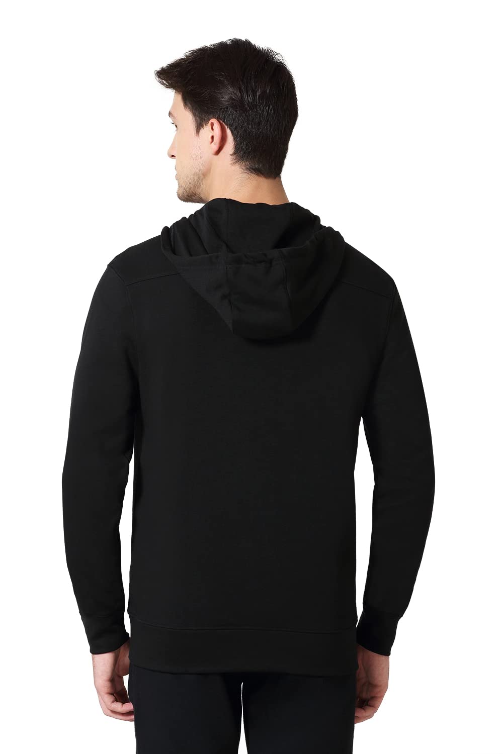 Van Heusen Men Cotton Blend Standard Length Athleisure Smart Tech Hooded Jacket - Easy Stain Release, Anti Stat, Ultra Soft_80004_Black_M 1