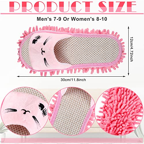 Image of Wesiti 4 Pairs Washable Microfiber Mop Slippers Detachable Dusting Mop Shoes Floor Cleaning Slippers for Men Women Office Home Use