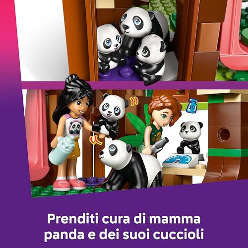 Friends Il Santuario dei Panda Giocattolo per la Cura degli Animali con Casa sull'Albero, Veicolo ATV, 2 Mini Bamboline e 3 Panda - Giochi Creativi per Bambine da 7 Anni in su - 42648 - Lego - Immagine 4