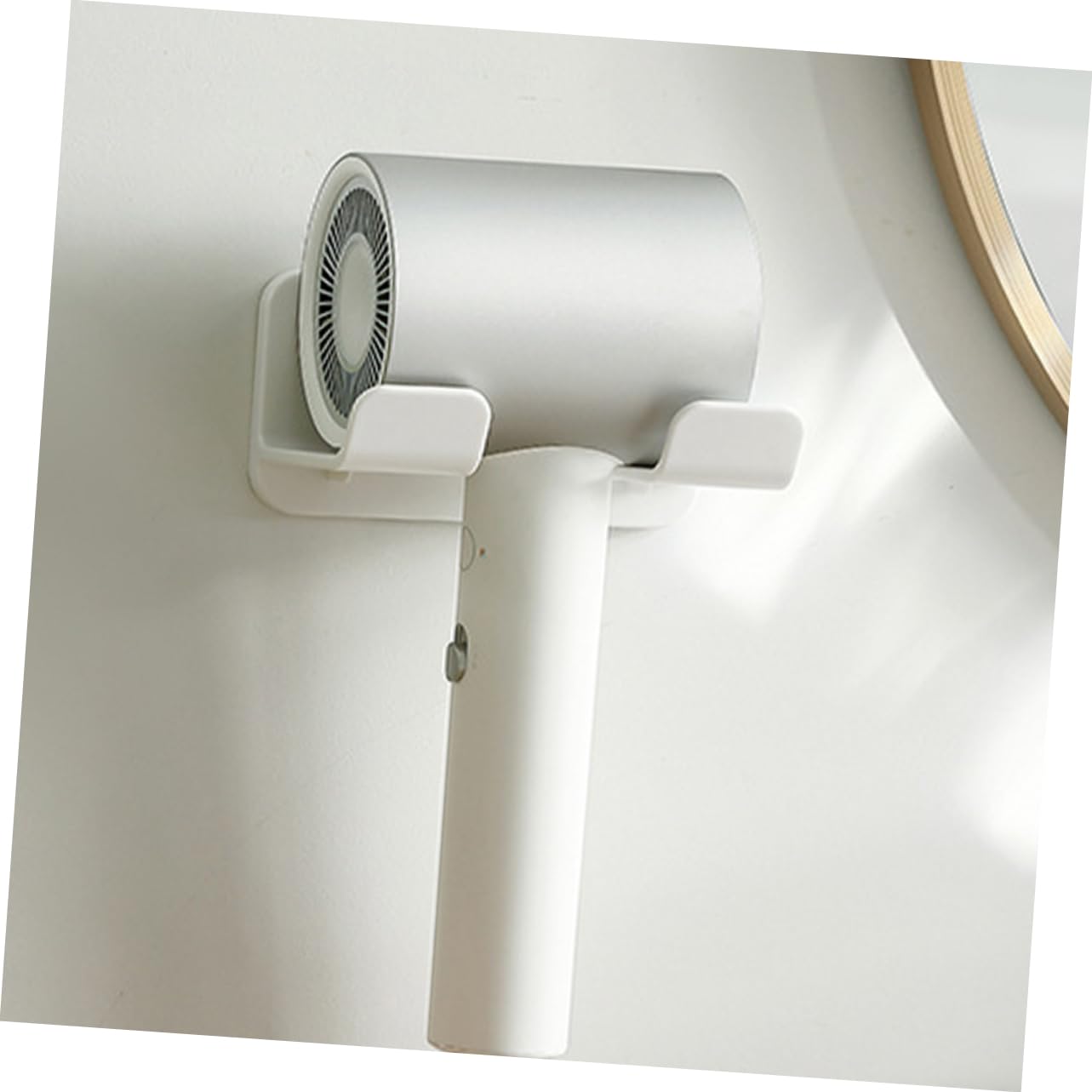 Cabilock Punch Adhesive Hair Dryer Mounted Hair Tool Organizer for Bathroom Hairdryer Holder Hairdressing Tool Storage