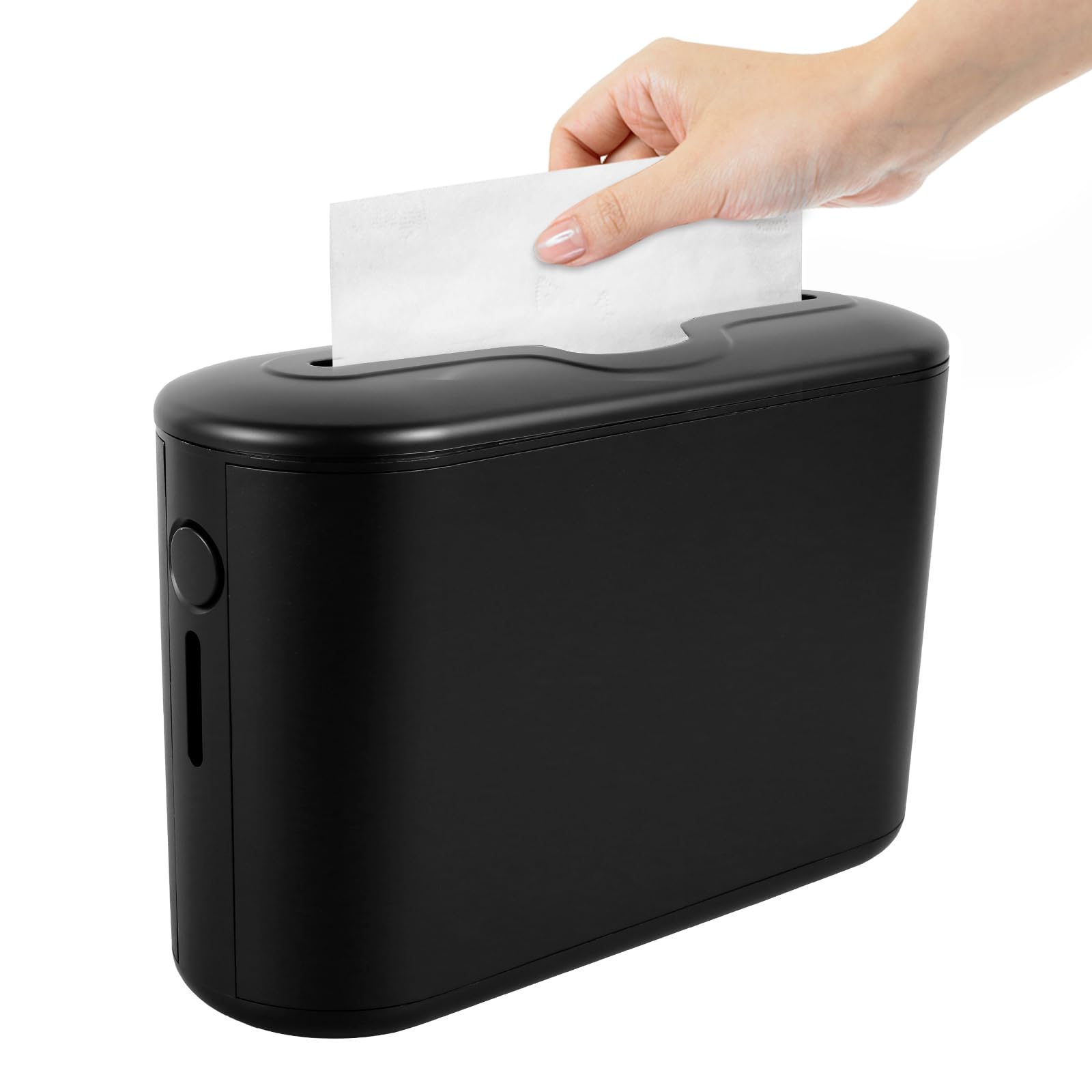 Countertop Multifold Hand Towel Dispenser, One-at-a-Time Dispensing, Non-Slip Bottom Napkin Dispenser with Visible Window for Kitchen Bathroom Toilet (Black)