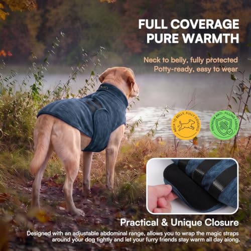 Image of Queenmore Dog Sweaters for Medium Dogs, Fleece Dog Sweater with Leash Hole