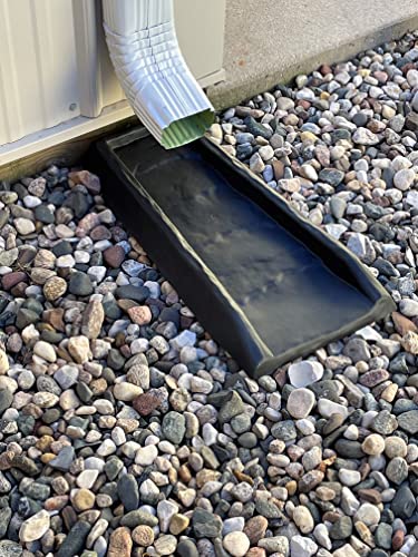 Master Mark Splash Block, Decorative Gutter Downspout Extensions, Splashguard, Foundation Water Diverter, Rain Gutter Guard, Plastic 24” (2 Pack) Black #TOP5