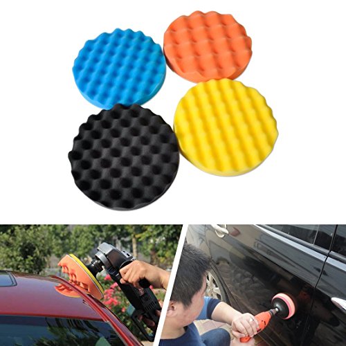 Shina 4Pcs 7"/180Mm Compound Buffing Sponge Pads Polishing Pads Kit Buffing Pad For Car Buffer Polisher Sanding, Polishing, Waxing #TOP1