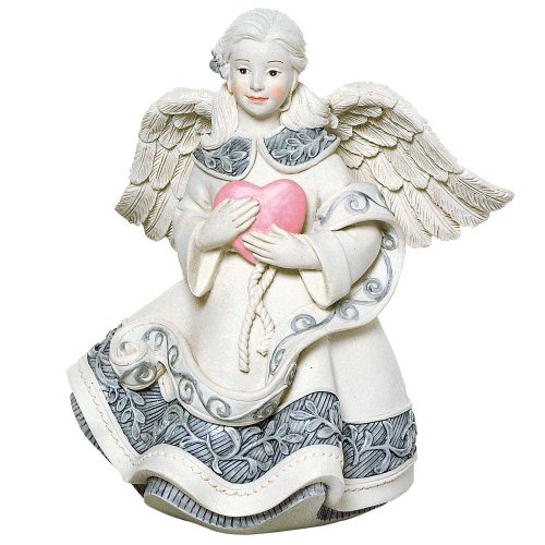 Pavilion Gift Company Sarah's Angels Angel with Heart Figurine,4-1/2 Inch