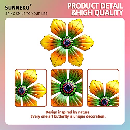 SUNNEKO 3er-Set Große Metall-Kolibri-Gartenornamente für Außenbereich – Wanddeko aus Metall, Große Kolibri-Dekorationen für Garten, Schuppen, Zaun, Hof und Wandaufhängung