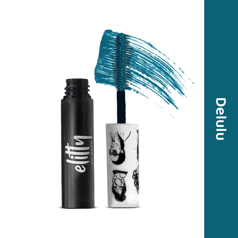 Image of Elitty Pop Colored Lush Lashes Mascara - Delulu (Teal), Waterproof, Smudge proof, Curling and lengthening, Infused with Witch Hazel and Almond Oil, Vegan & Cruelty Free -5 ML Each