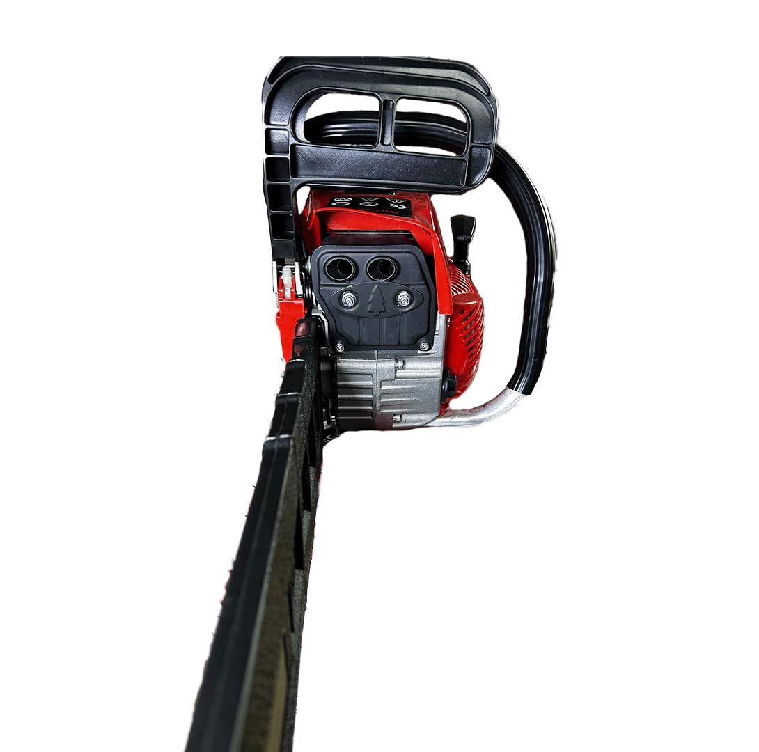 Motosega a Scoppio Professionale 52cc, Barra 50cm, Lunghezza Taglio Utile 45cm, Sistema Antivibrazione e Freno Catena di Sicurezza, Alimentazione Benzina, Ideale per Taglio Legna e Potatura