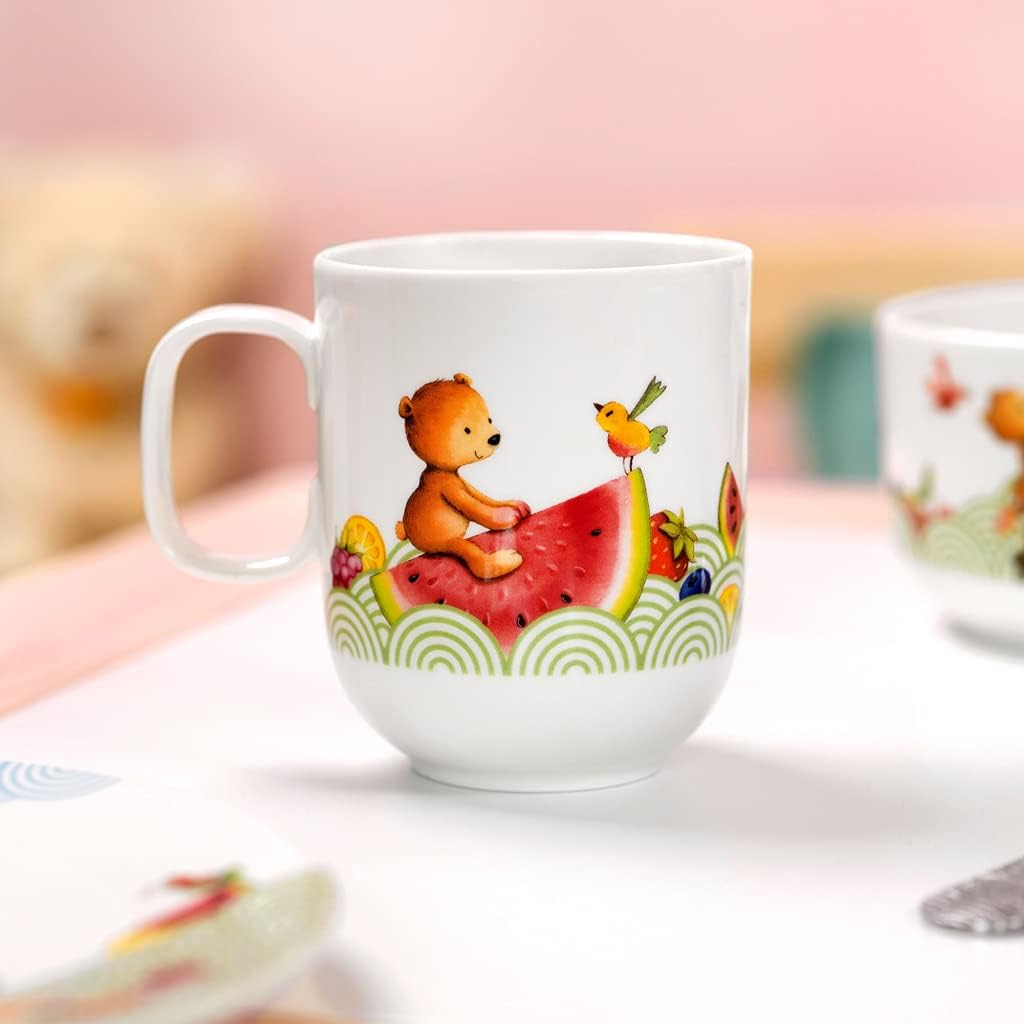 Villeroy & Boch Hungry as a Bear Children's Mug with Handle, 250 ml, Premium Porcelain, White/Coloured, White/Multi-coloured - Image 4