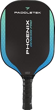 Paddletek Phoenix Genesis Pro - Professional Pickleball Paddles with Honeycomb Core SRT Pro PolyCore & Fiberglass Epoxy Surface - High Tack Performance Grip 7.8 oz to 8.2 oz USAPA Approved