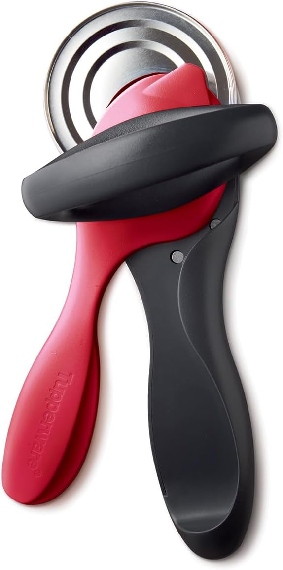 Tupperware Ergonomic Smooth Edge Can Opener Red and Black