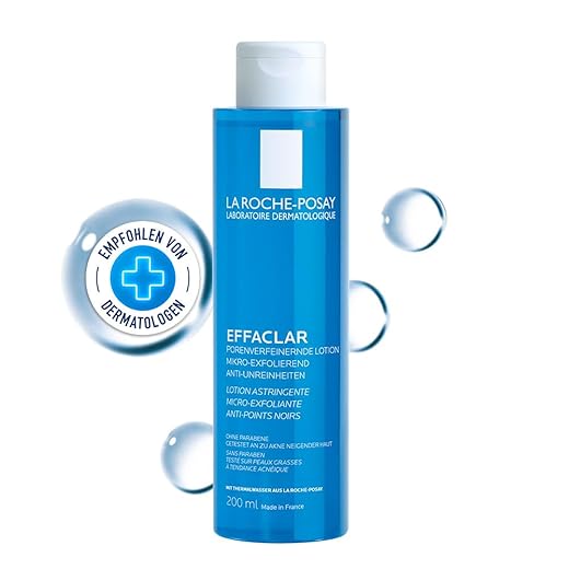 La Roche-Posay Effaclar Astringent Face Toner for Oily Skin, with Exfoliating LHAs to Minimize Appearance of Pores and Smooth Skin Texture